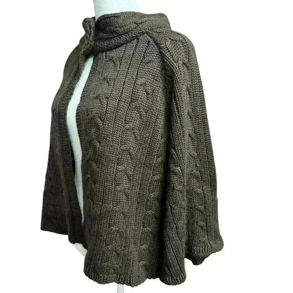 Sara Campbell Brown Cable Knit Wool Blend Cardigan Size Large - Picture 5 of 10